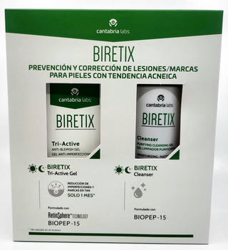 BiRetix Duo-Pack, Tri Active gel 50 ml + Cleanser gel purificante 200 ml