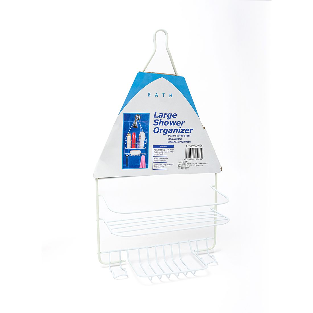 Organizador ducha grande hierro 25x10x46cm