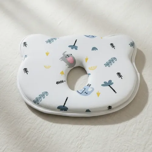 Almohada para Bebé de Espuma de Memoria 3D – Diseño Ergonómico para Moldear la Cabeza del Bebé, elefante