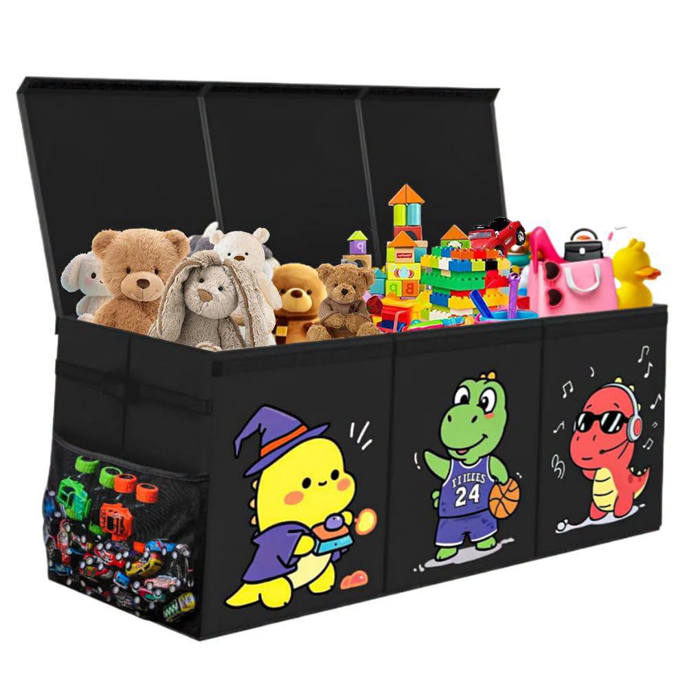 Organizador de juguetes plegable con 3 compartimientos