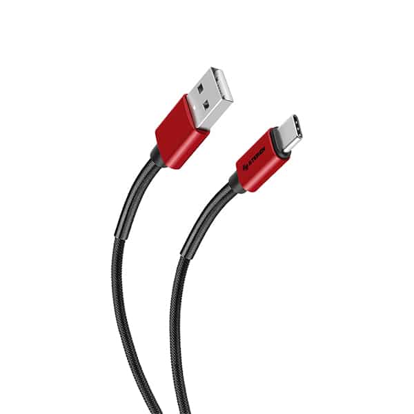 Steren Cable USB-A/USB-C negro/rojo