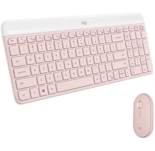Teclado y Mouse Logitech Slim MK470 – Inglés – Rosado