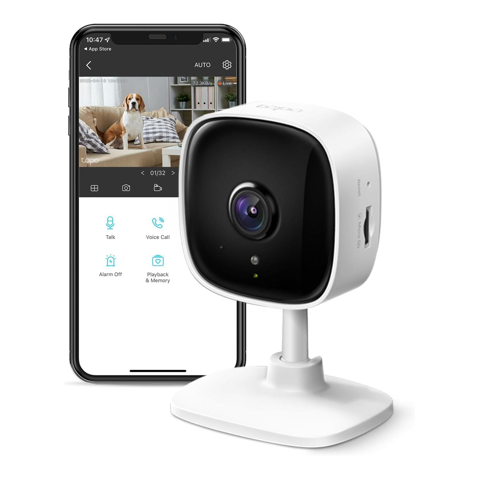 TP-Link Tapo 1080P Monitor de bebé, audio de 2 vías, visión nocturna, almacenamiento en la nube y tarjeta SD