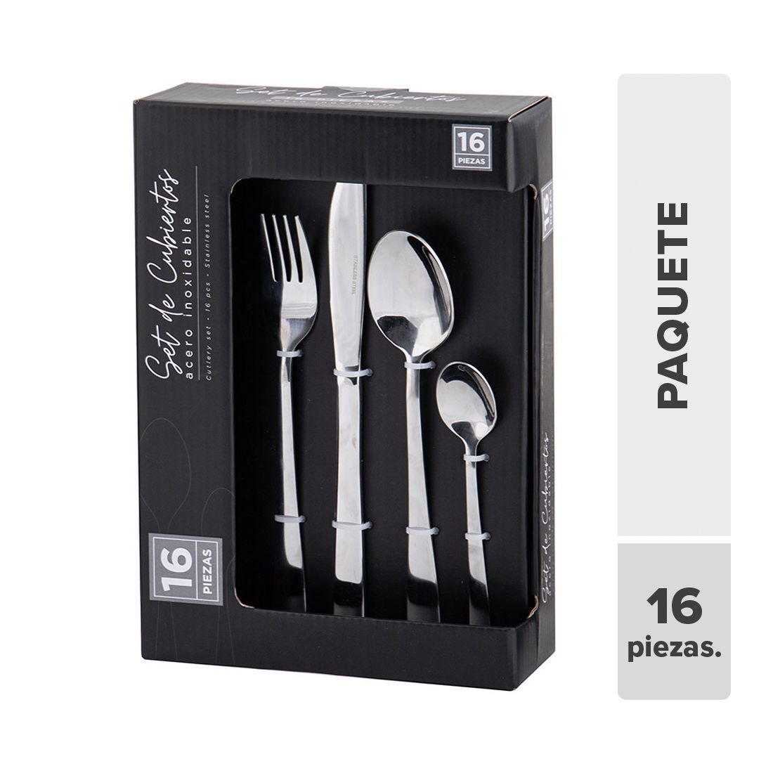 Cubiertos acero inoxidable 16pcs