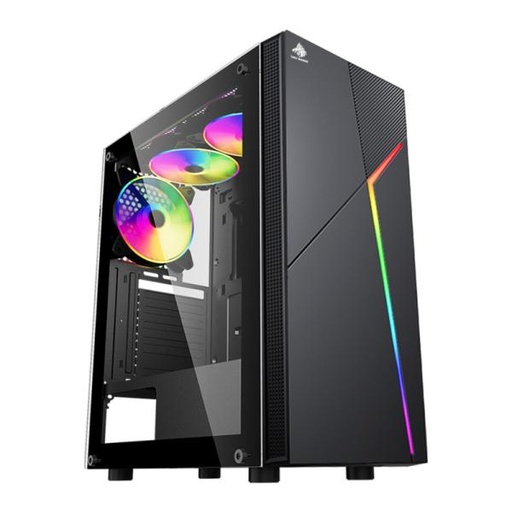 CASE GAMER EAGLE WARRIOR H430 CG15AARA001C VIDRIO TEMPERADO USB 2.0 X 2+ HD AUDIO +ABS+ 3FAN ARGB