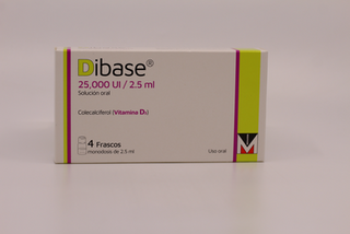 Dibase 25,000 UI /2.5 ml, 4 frasco, solución oral