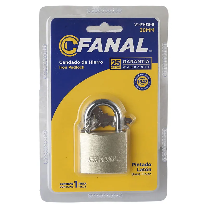 Candado 38 mm arco corto de hierro Fanal