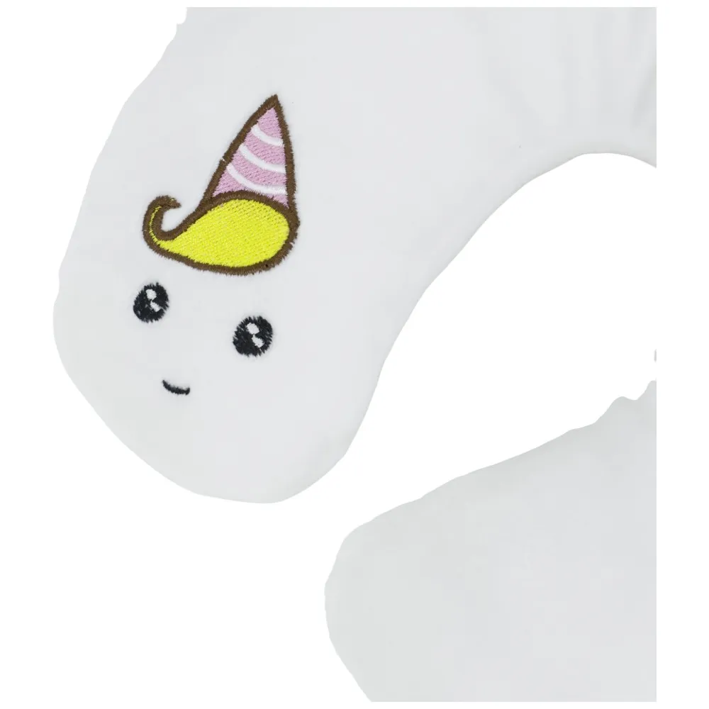 Frazada blanca con almohada de unicornio para bebé