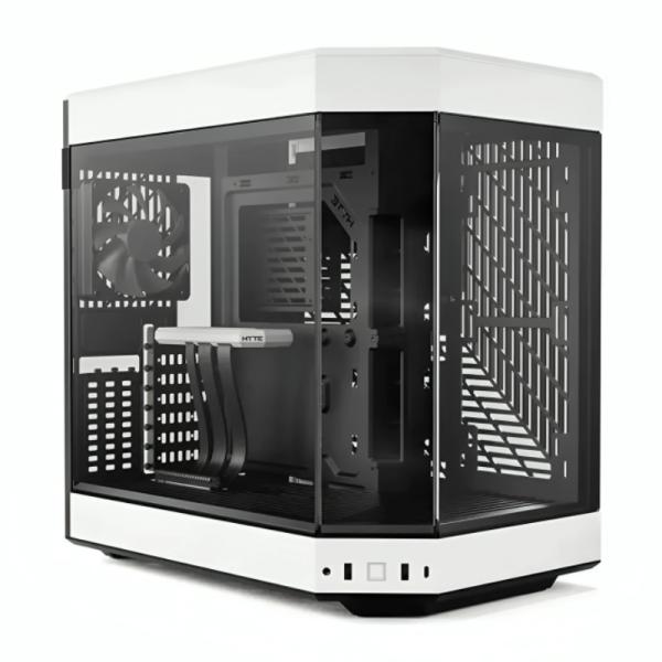 Case Hyte Gaming Mid Tower Y60 Ventiladores 3 de 120MM con Vidrio Frontal, Lateral y Esquina – Blanco / Negro