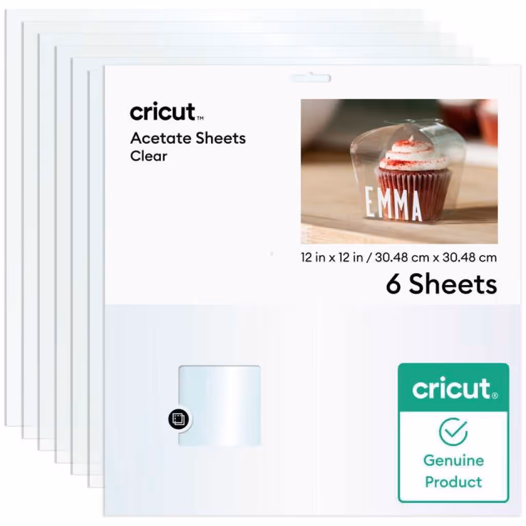 PAPEL CRICUT ACETATE 12X12 PULGADAS – CLEAR – 6 HOJAS