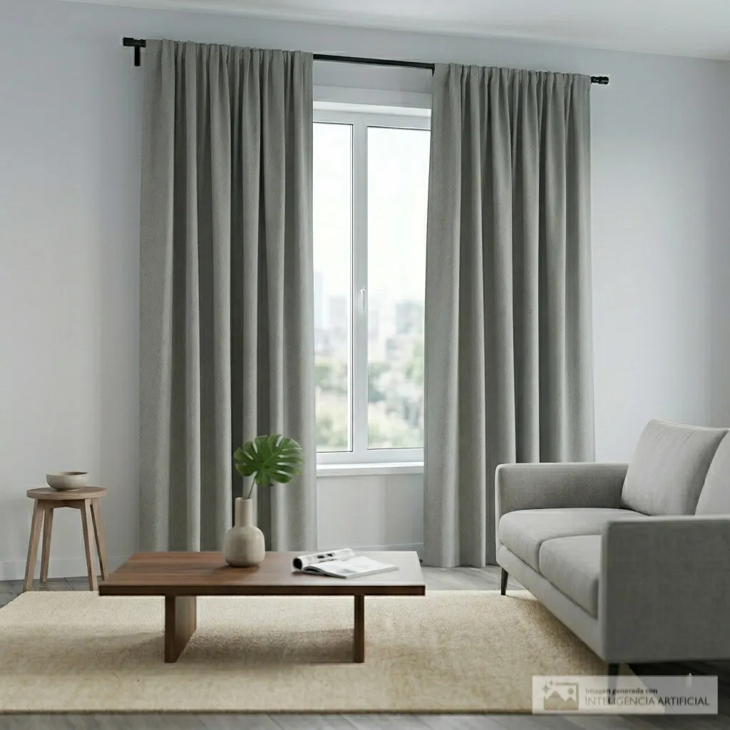 Cortina blackout sólida gris 1 panel 137 x 229 cm