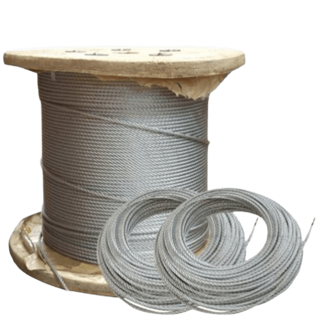 SUN CORP 7X7 RHRL 160KG CABLE FERRETERO GALV. ALMA ACERO CON FORRO PVC 3/16"+1/32"=1/4" CARRETE152.5M (VENTA POR CARRETE)