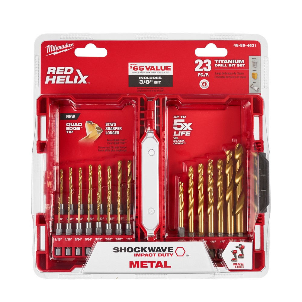 Set de brocas de titanio 1-16 - 3-8 pulg 22 piezas