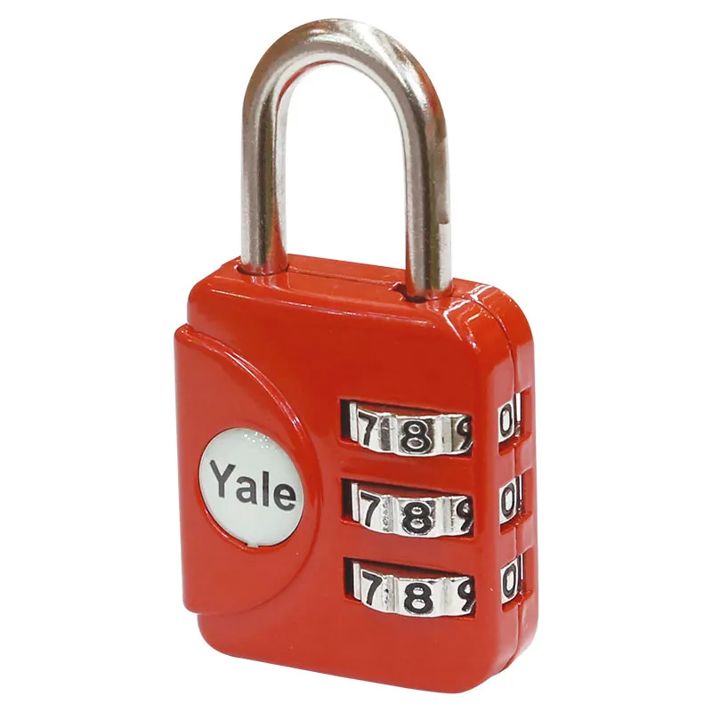Candado 28 mm combinación de metal sólido esmaltado rojo Yale