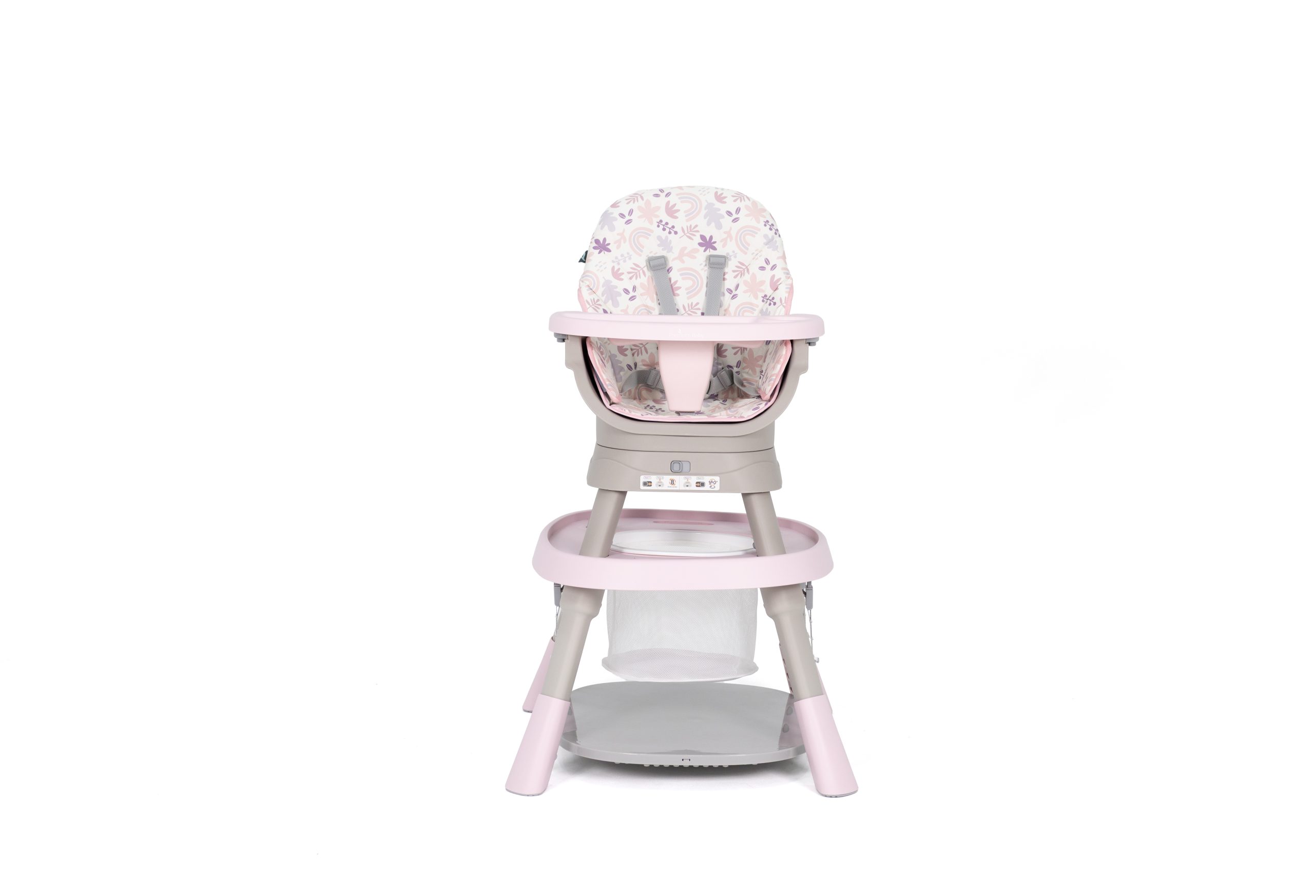 Silla de comer Dakota 7 en 1 giratoria 360 – Rosada