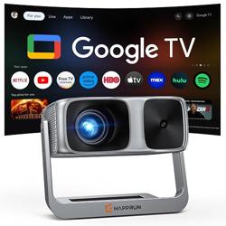 HAPPRUN 2000 ANSI Outdoor Projector with Official Google TV, 4K