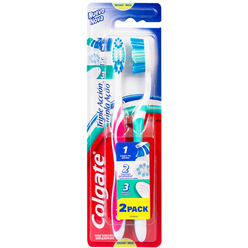 CEPILLO DENTAL COLGATE TRIPLE ACCION MEDIANO 2PACK