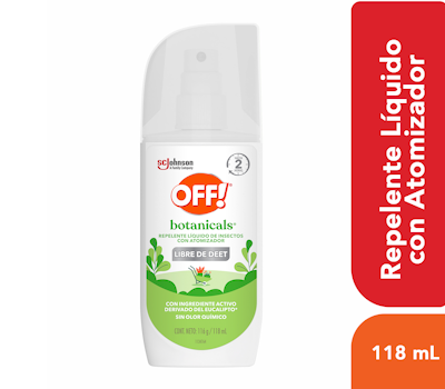 OFF BOTANICAL REPELENTE LÍQUIDO INSECTOS ATOMIZADOR 118 ML