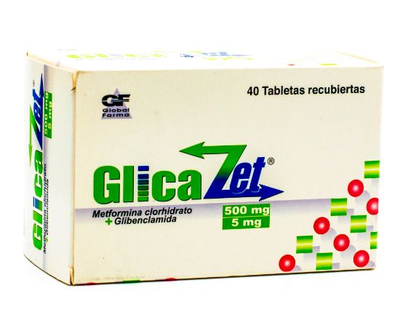 Glicazet 500/5 mg 40 tabletas
