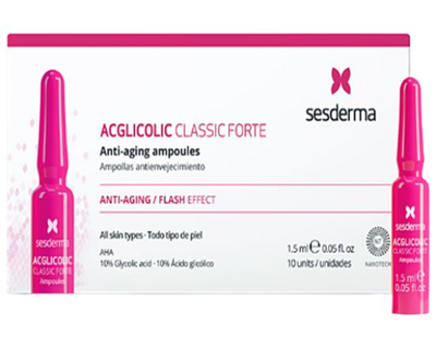 Acglicolic, Classis Forte, Antienvejecimiento, 10 Ampollas, 1.5ml