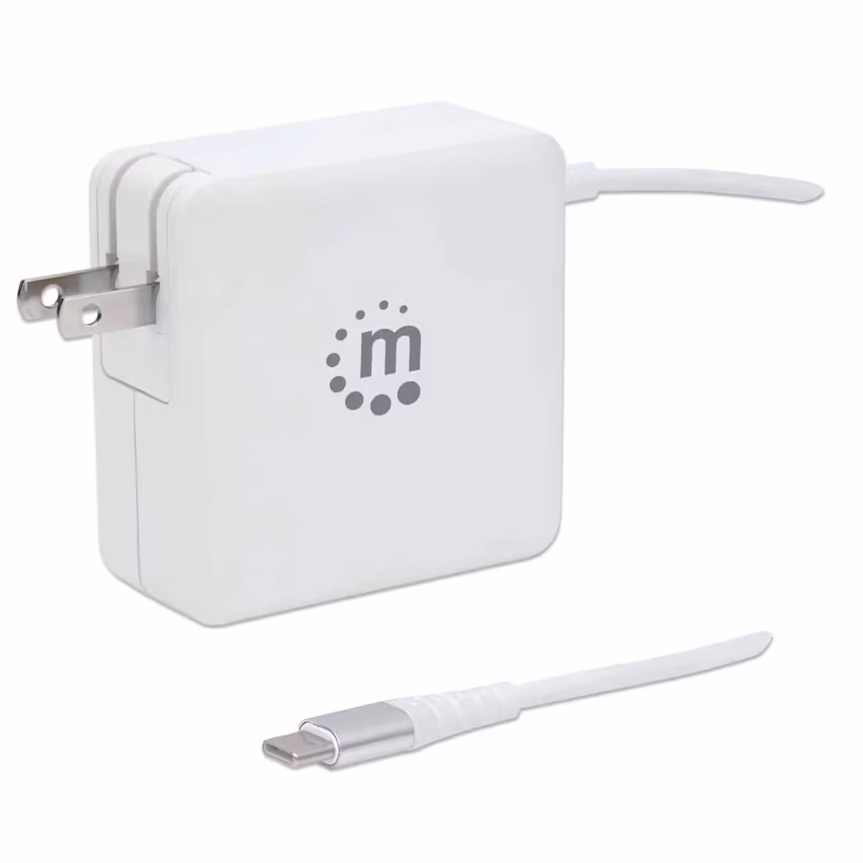 CARGADOR MANHATTAN – USB-C – USB-A – 60W – BLANCO