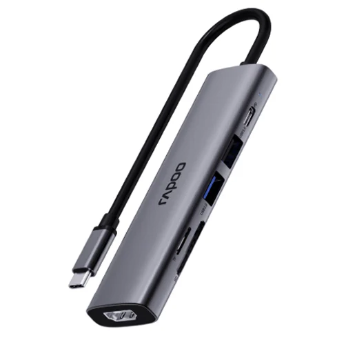 Rapoo Docking Station XD61 USB-C Multi-Function – HDMI – USB-A – Silvery Grey
