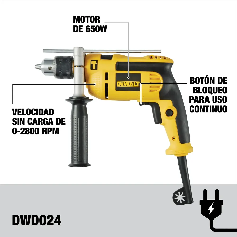 Taladro Percutor De Walt 1/2 DWD024-B3