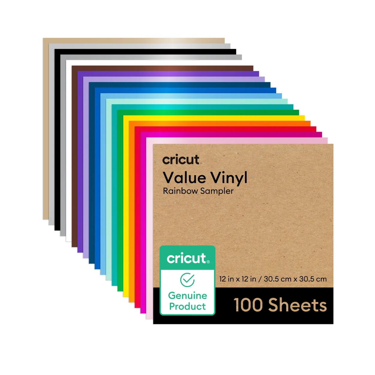 CRICUT VINIL VALUE SAMPLER – RAINBOW – 100 HOJAS – PERMANENTE
