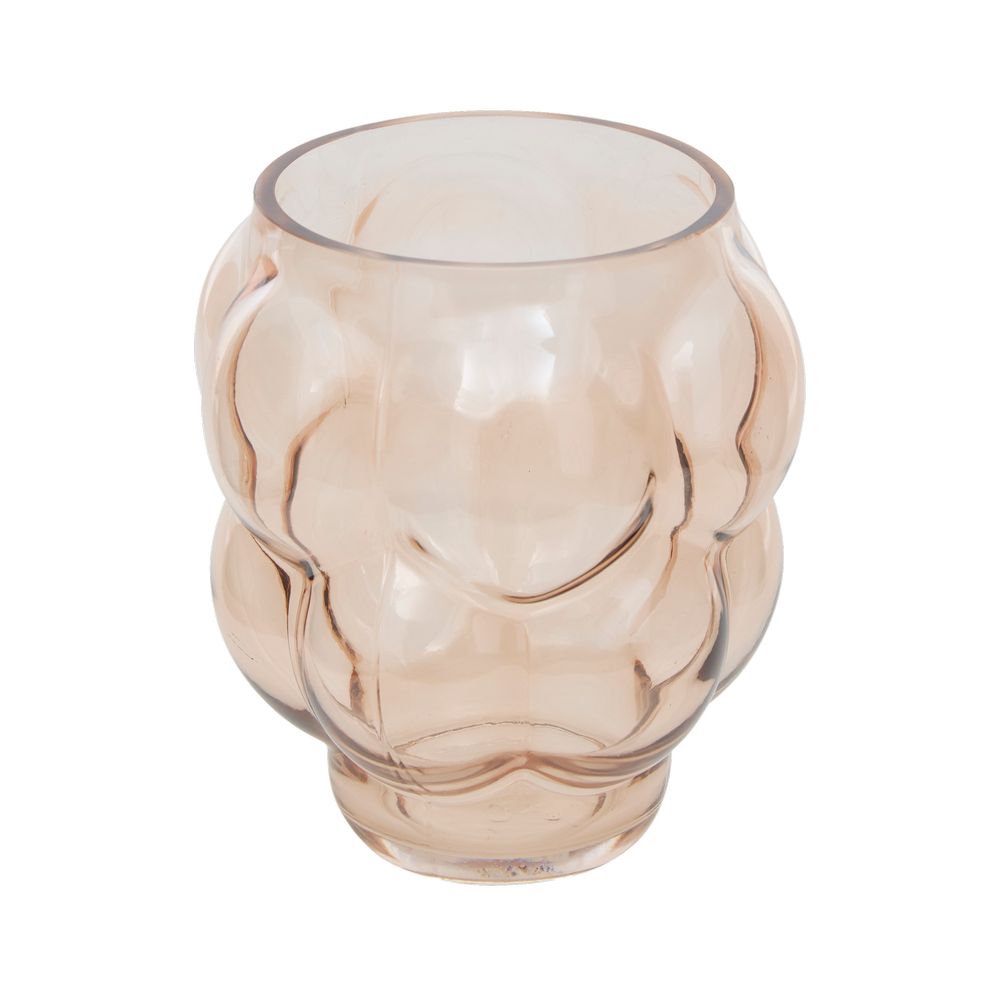 Florero de vidrio 18 cm edia beige