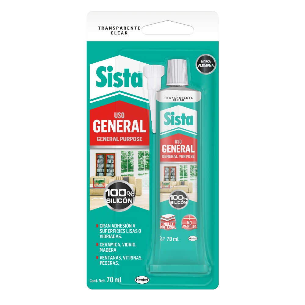 Silicon transparente uso general 100% 70ml