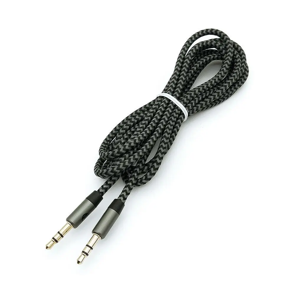 Cable de audio trenzado RadioShack Macho a macho 1.8 m Negro y Blanco