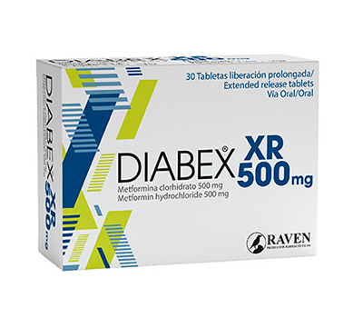 DIABEX XR RAVEN 500MG 30 TABLETAS