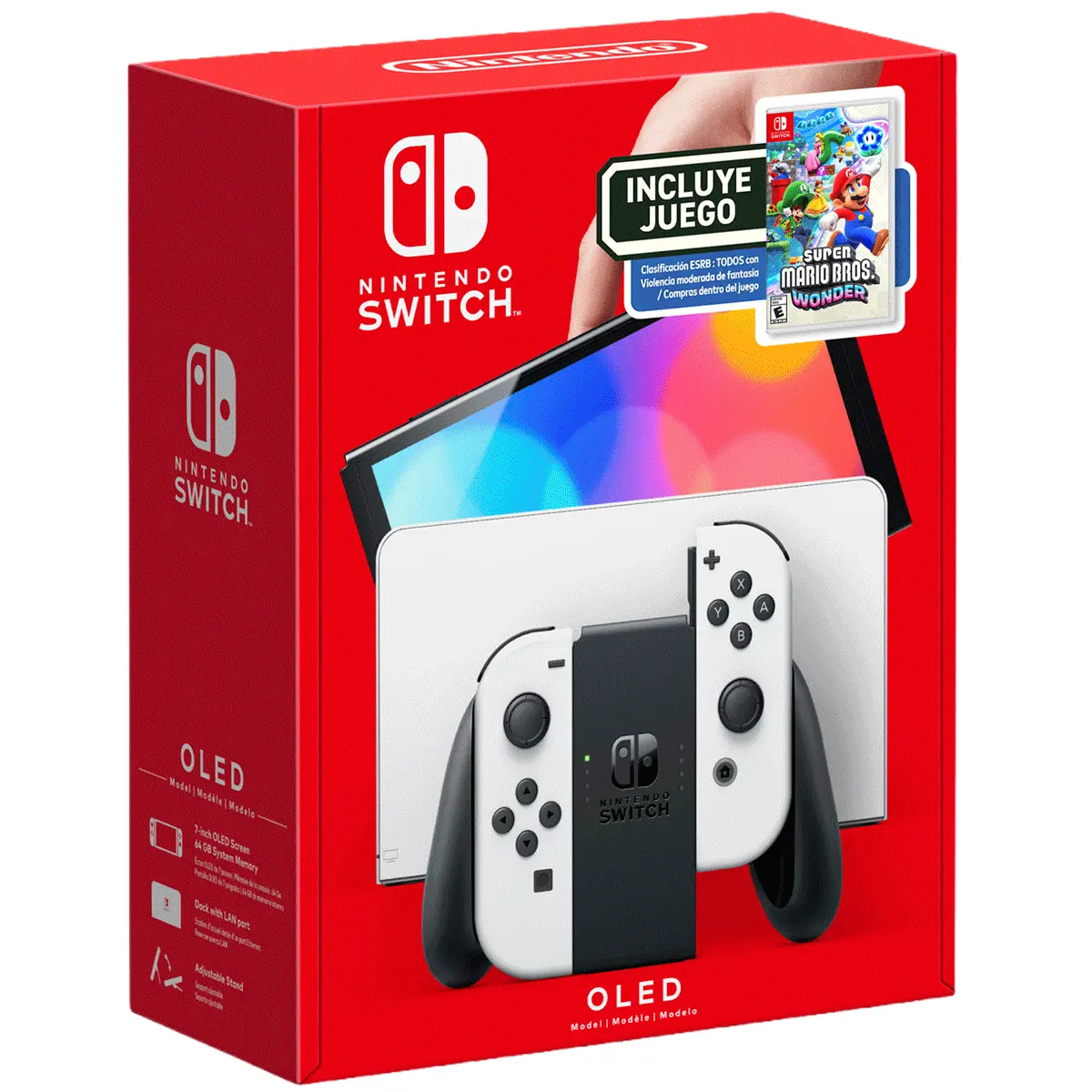 Combo Nintendo Switch Oled | Consola + Videojuego Super Mario Bros Wonder