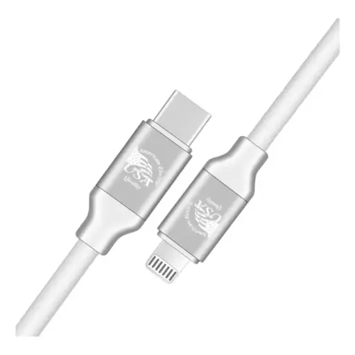 Cable USB-C a Lightning American Electric 1.2mts Alimentación/Transferencia Blanco JF-C111CL