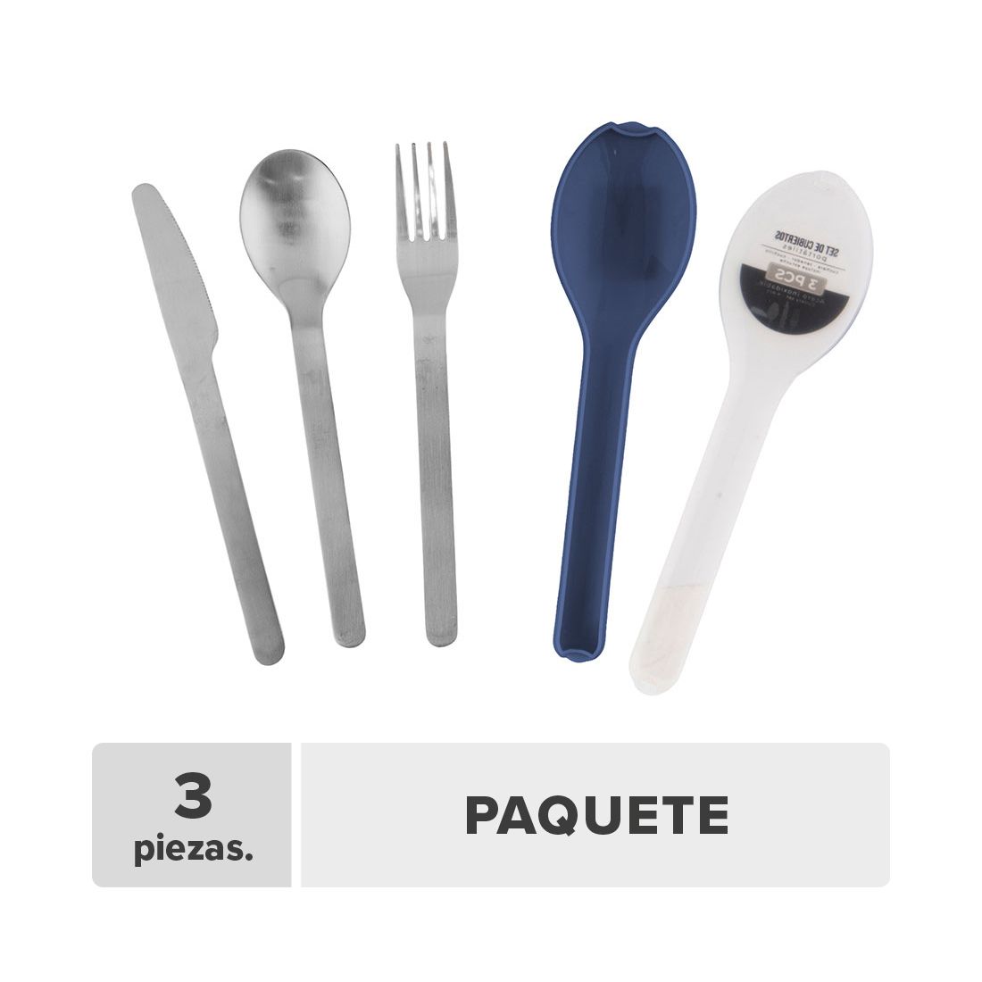 Cubiertos portátiles acero inoxidable 3pcs