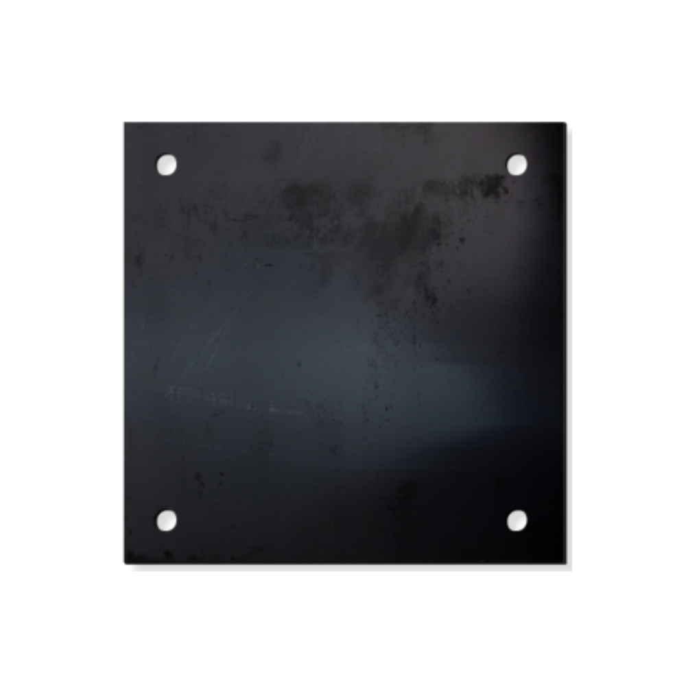 Placa hierro negro 20x20cm 3-16 con perforaciones