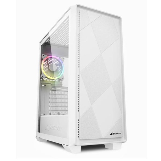 CASE SHARKOON VS8 RGB MEDIA TORRE ATX PANEL LATERAL DE VIDRIO TEMPLADO 3 VENTILADORES FRONTAL Y 1 VENTILADOR POSTERIOR RGB BLANCO 4044951039098