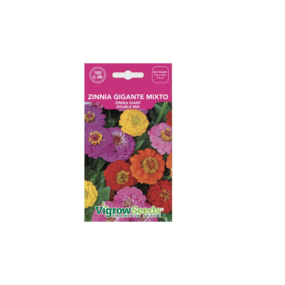 Semilla de zinnia gigante mixto 0.5 g