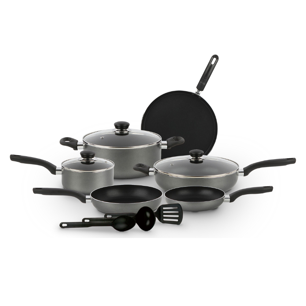 Batería de cocina Quattro Essential Aluminio Gris 12 piezas