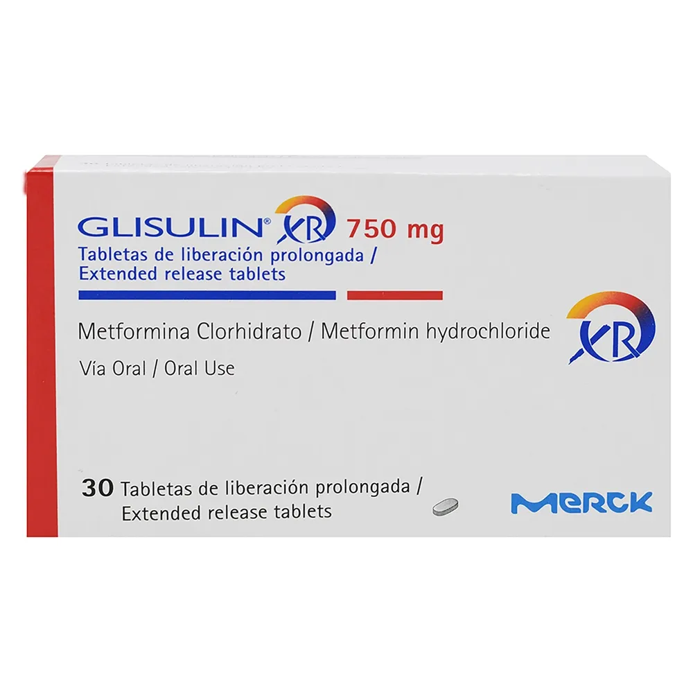 Glisulin Xr Merck 750 Mg X 30 Tabletas
