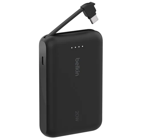 PowerBank Belkin 10K – 20W – Cable Integrado – Negro