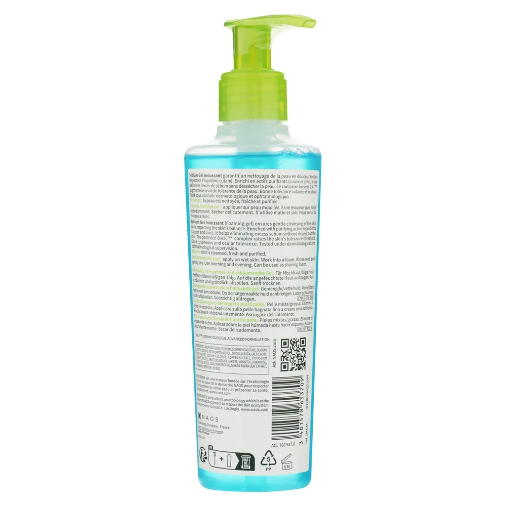 Gel Bioderma sebium moussant elimina exceso de grasa - 200 ml