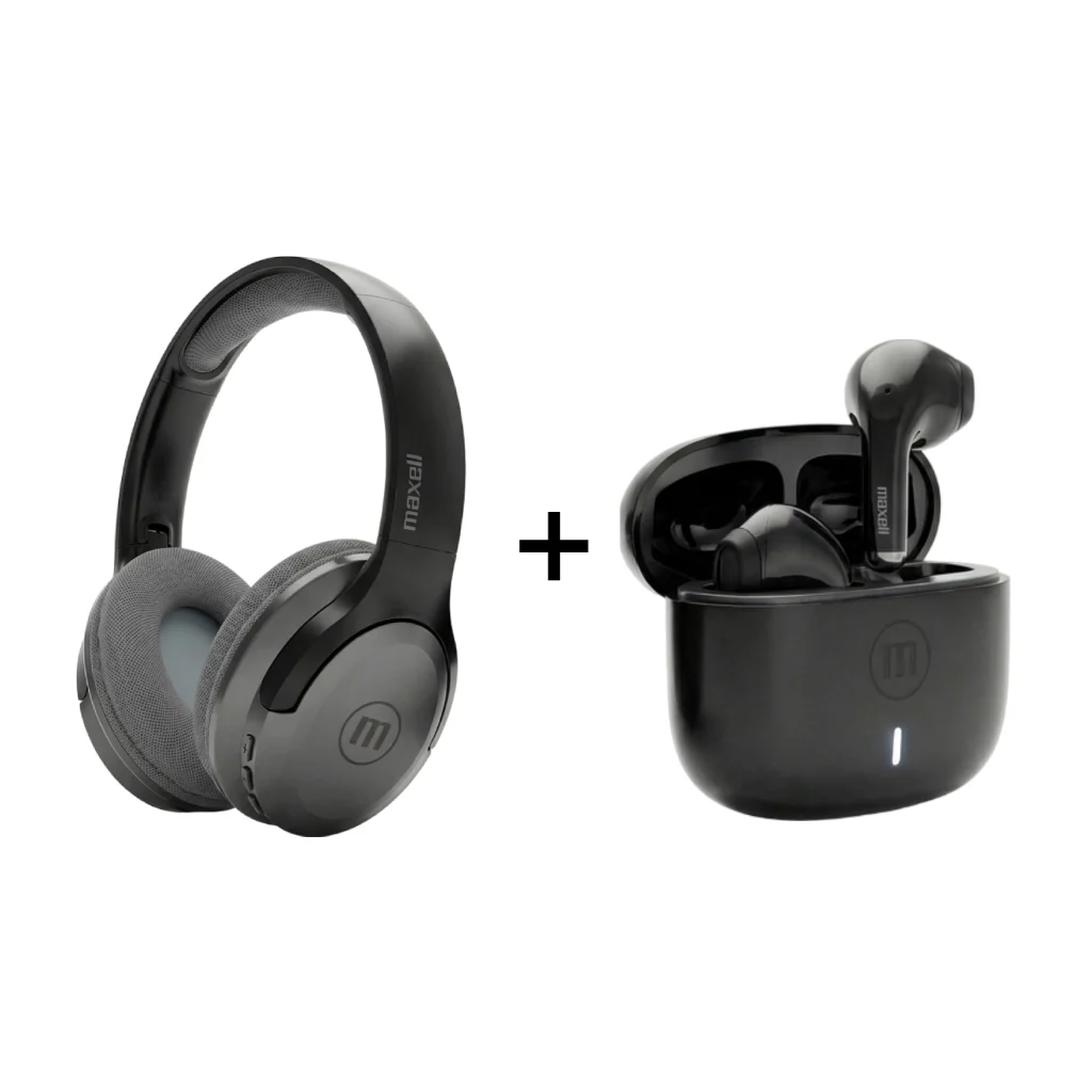 Maxell Audífonos Inalámbricos de Diadema Fly + Audífonos Inalámbricos Elio