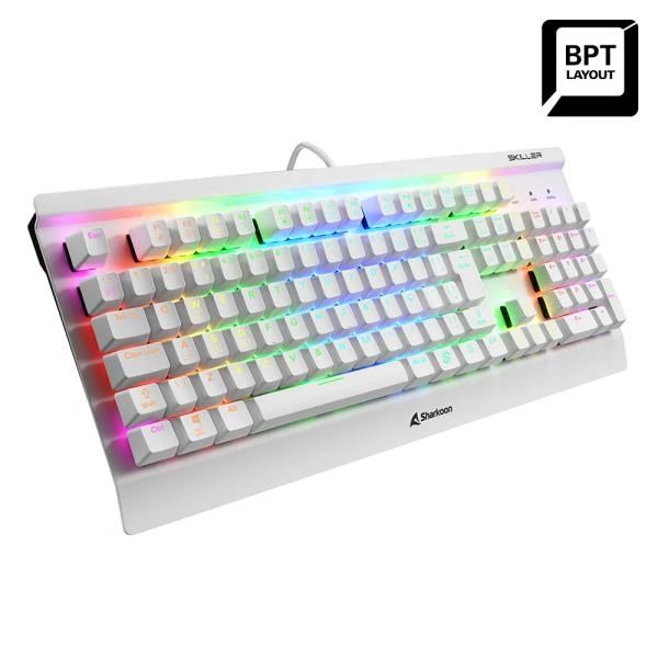 TECLADO GAMING SHARKOON SKILLER SGK3 MECANICO USB INGLES WHITE