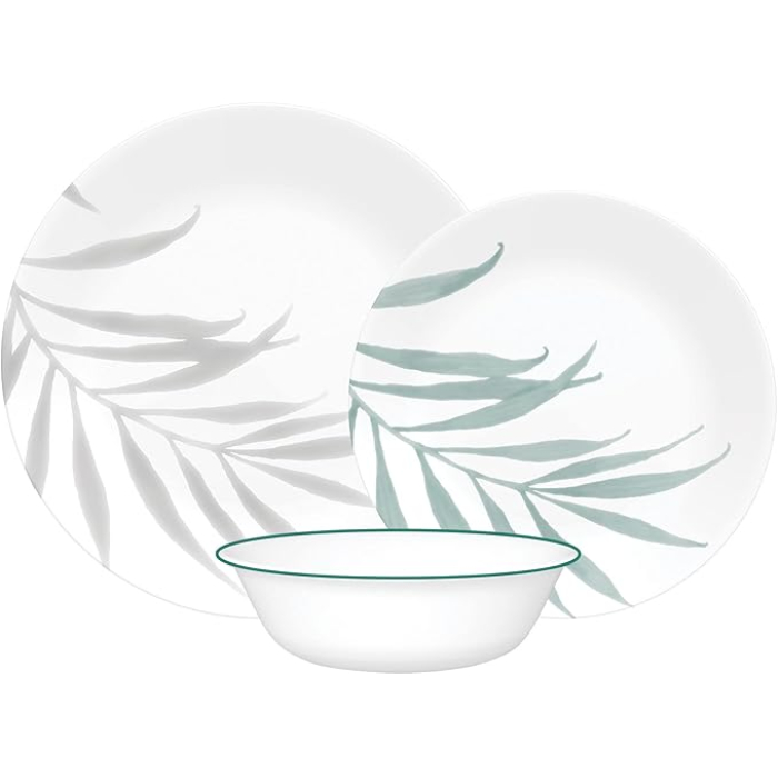 VAJILLA 12 PIEZAS REDONDA SOLAR PRINT CORELLE