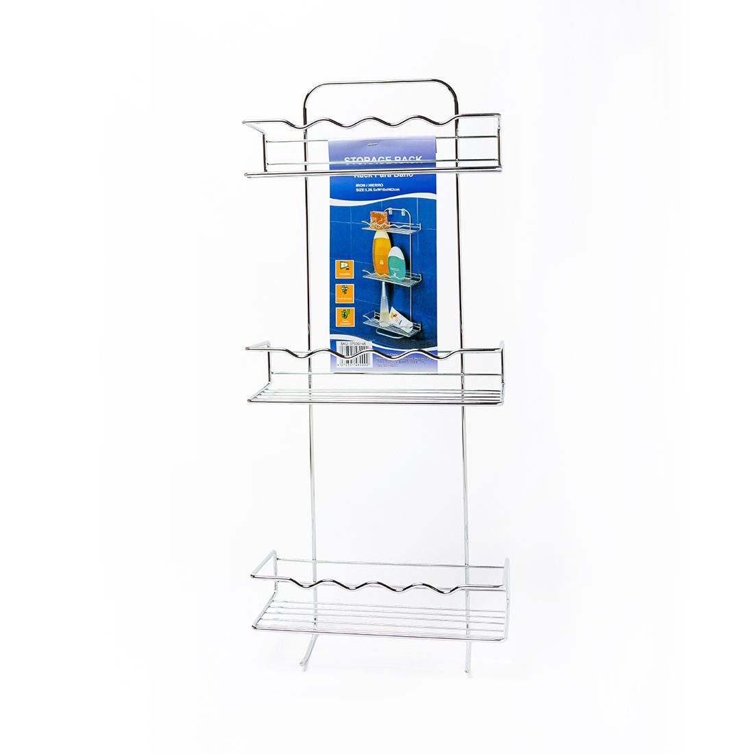 Organizador ducha 3 niveles hierro 26x10x62cm