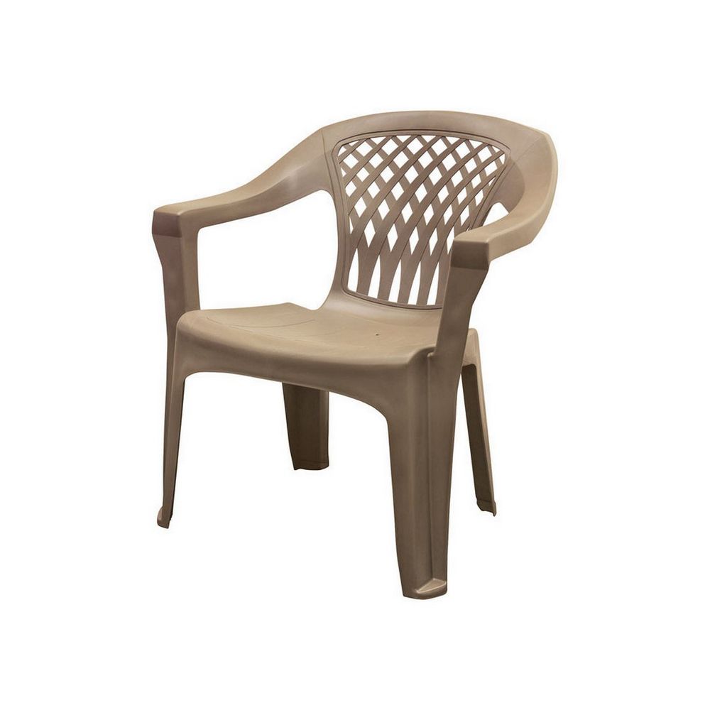Silla de plastico apilable taupe big easy