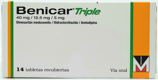 Benicar Triple, 40 mg/12.5 mg/5 mg, 14 tabletas recubiertas