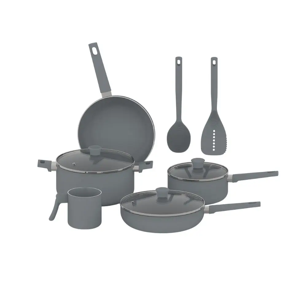 Batería de cocina Quattro Aluminio Gris 10 piezas QTTCWALP10G