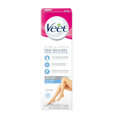 Veet Silky Fresh crema depilatoria corporal pieles sensibiles 100 ml